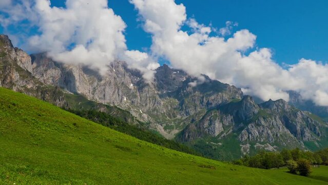 Picos de Europa, Spain - Timelapse of clouds rolling over the mountains of the Picos de Europa in northern Spain