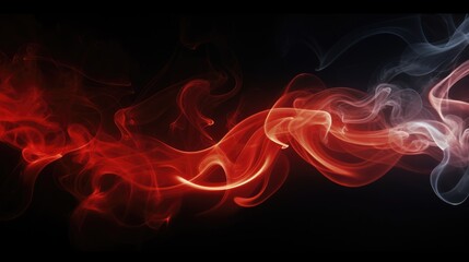 Fototapeta premium Red abstract smoke on black background. Smoke background