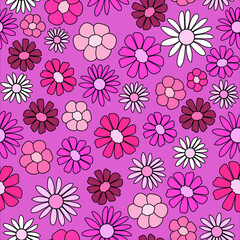 pink vintage flower with retro style. ditsy floral print seamless pattern. bohemian style. good for fabric, fashion design, summer dress, pajama, wallpaper, background, textile.