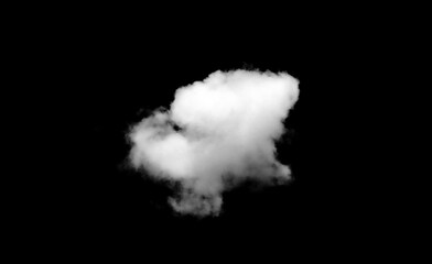 Set of white clouds or smog for design isolated on a black background.
