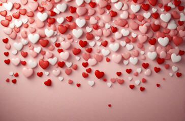 Valentine's Day background with pink hearts