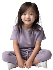 Adorable Asian Chinese Girl with Blank T-shirt and Comfortable Shorts Mockup for Trendy E-commerce Fashion