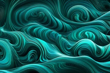 Swirling waves of iridescent teal