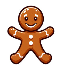 Gingerbread man cookie, vector style illustration, isolated on white background
