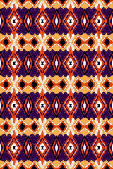 Ikat pattern Trendy Geometric Retro Pattern design for print Yel