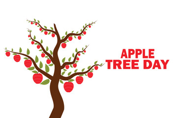 Apple Tree Day Vector illustration. Holiday concept. Template for background, banner, card, poster with text inscription.