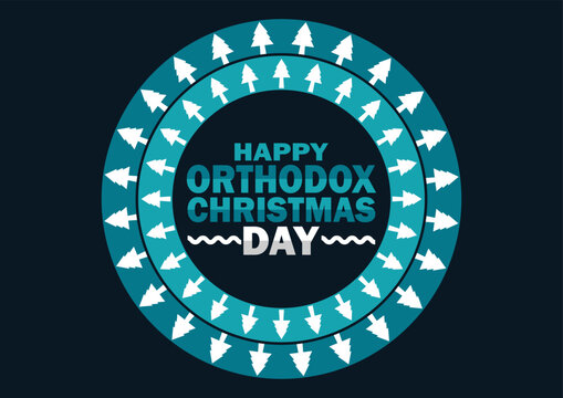 Happy Orthodox Christmas Day Vector illustration. Suitable for greeting card, poster and banner.
