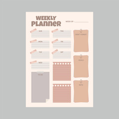  Weekly planner template vector