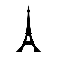 Eiffel tower flat icon on white background