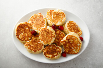 Homemade pancakes with cranberry
