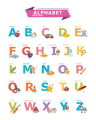 Educational Poster Colorful Design Alphabet Initial