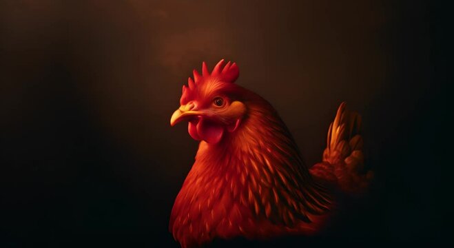 Majestic rooster close up