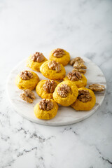 Homemade pumpkin cookies with walnut
