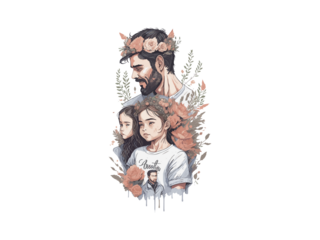 Dad and Daughter, Watercolor design, Father's day vector illustration