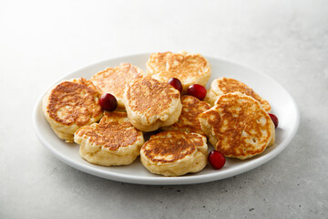 Homemade pancakes with cranberry