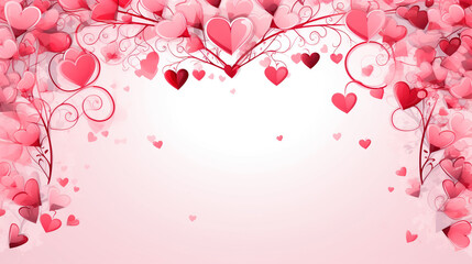 heart deco border,valentine's day concept, illustration