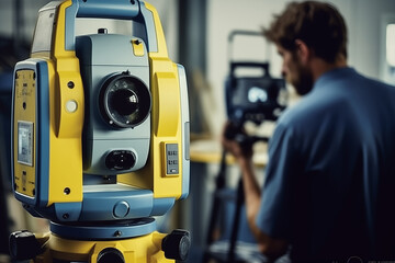 The construction of the building Survey engineers use theodolite Total Station, robotic total station or 3D Laser Scanner. - Powered by Adobe
