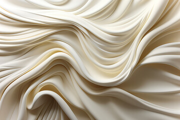 A close up background of a white fabric on waves.
