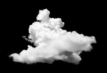 Set of white clouds or smog for design isolated on a black background.