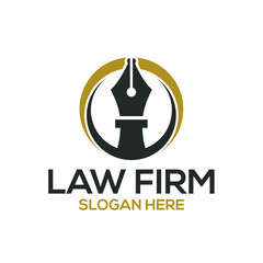  Lawyer service logo design. Law court and case solution logo vector.