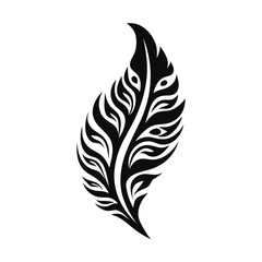 Obraz premium Minimalist abstract leaf with ornament.
