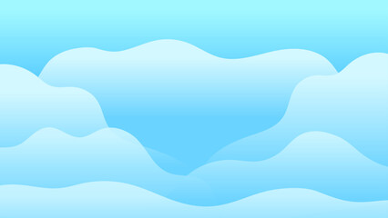 3D background cloud wave light dark blue white abstract gradient sky water sea fog liquid fluid