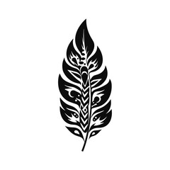 Fototapeta premium Minimalist abstract leaf with ornament.