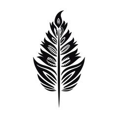 Fototapeta premium Minimalist abstract leaf with ornament.