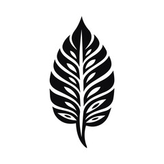 Minimalist abstract leaf with ornament.