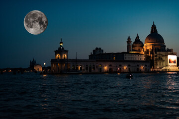 Supermoon in Venice, Italy