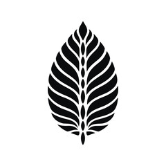 Minimalist abstract leaf with ornament.