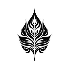 Minimalist abstract leaf with ornament.
