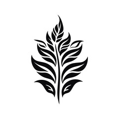 Minimalist abstract leaf with ornament.
