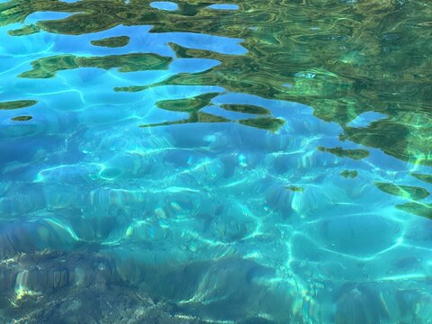 Blue turquoise sea water clear surface 