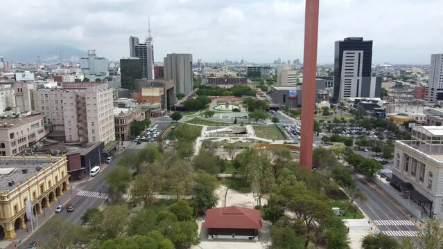 central park of the city of monterry mexico with a front view