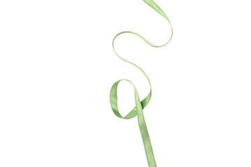 PNG, Tangled green ribbon, isolated on white background