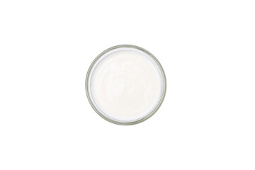 PNG,yogurt in a glass, isolated on white background