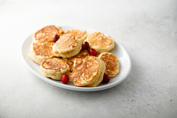 Homemade pancakes with cranberry