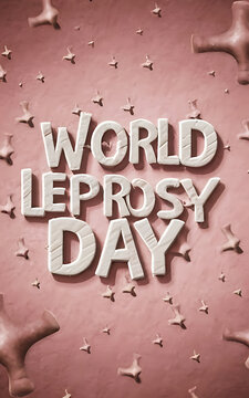 World Leprosy Day with clipart typography illustration Generative AI