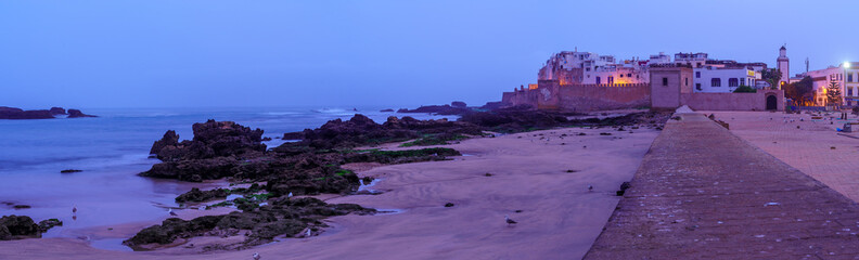 Blue hour panorama of the Medina, in Essaouira