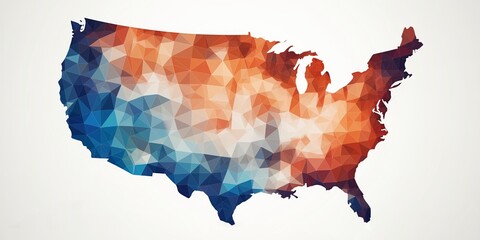 USA modern minimalistic map