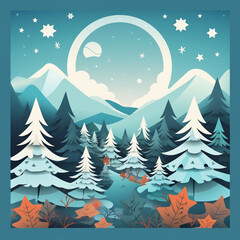Obraz premium Beautiful winter season 8K HD photography