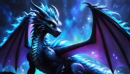 night fury mythical fantasy dragon  - obrazy, fototapety, plakaty