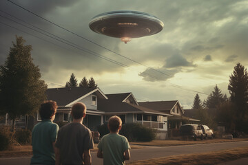 Three boys in american town witness a strange UFO in the sky