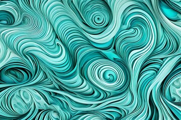 Fototapeta na wymiar Abstract patterns of swirling turquoise and aquamarine.