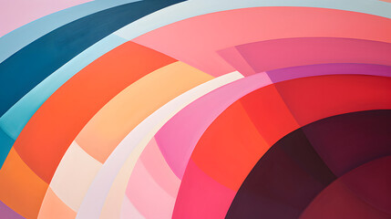 Obraz premium abstract circle curve multi-color oil paint layers, minimalism wallpaper background image - Generated by AI