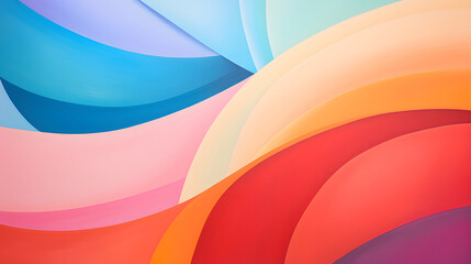 abstract circle curve multi-color oil paint layers, minimalism wallpaper background image - Generated by AI
