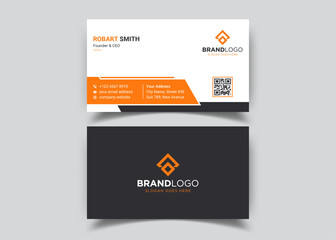 Modern Double-sided Business Card Template. Flat Design Vector Stationery Design