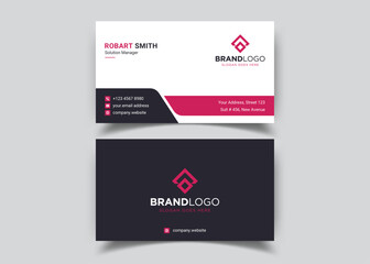 Modern Double-sided Business Card Template. Flat Design Vector Stationery Design