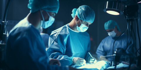medical surgeons in the operating room - Powered by Adobe
